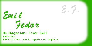 emil fedor business card